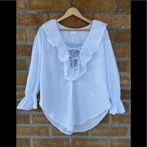 Henri Bendel ruffle boho blouse XL